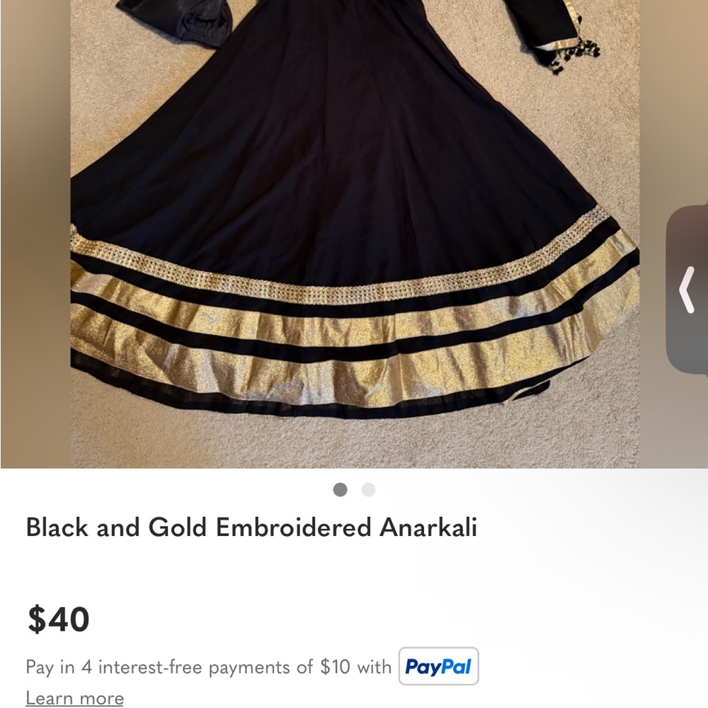Black and Gold Anarkali Dress